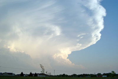 An image of a severe thunderstorm that developed late in the afternoon of April 30, 2003, near Wichita, Kansas.