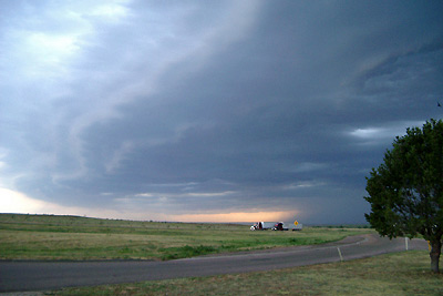 An approaching line of thunderstorms in eastern New Mexico.