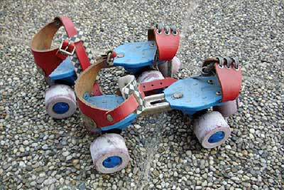 A photographic image of a pair of roller skates.