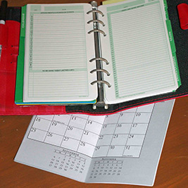 A photographic image of a planner-calendar.