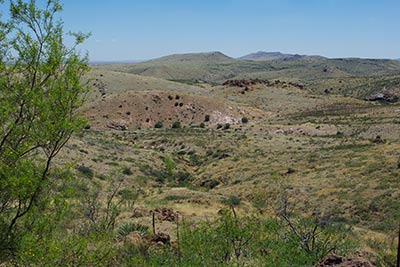 A photographic image of a panoramic vista near Hillsboro, New Mexico.