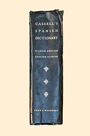 A photographic image of the spine of my Cassell's Spanish Dictionary.