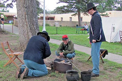 A photographic image of volunteer soldiers in Civil War uniforms.