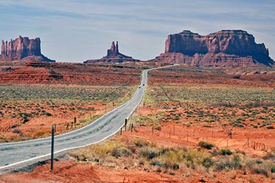 A photographic image of a desert highway.