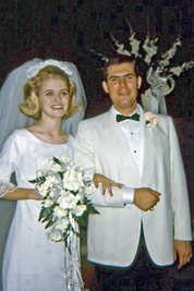 A photographic image of Morris and Mary Webb's wedding.