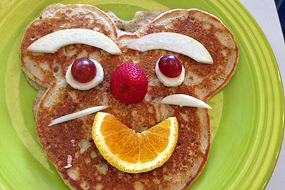 A photographic image of a 'pancake face'.