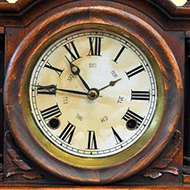 A photographic image of an antique clock.