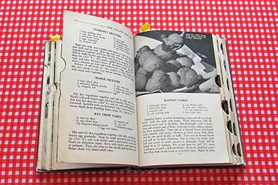 A photographic image of a vintage cookbook.