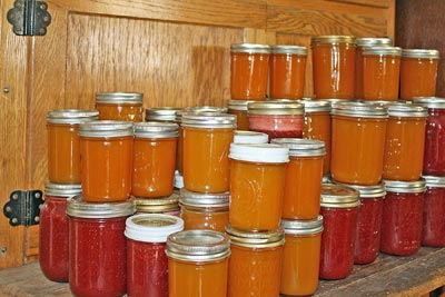 A photographic image of fruit preserves.