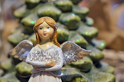 A photographic image of a Christmas angel.