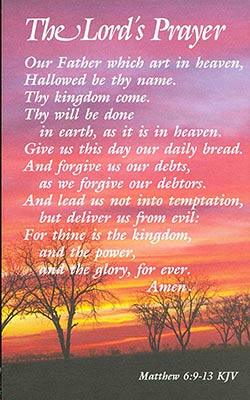 A photographic image of the Lord's Prayer.