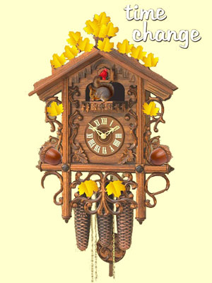 A photographic image of a cukoo clock.