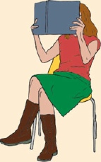 An image of a girl reading a book.